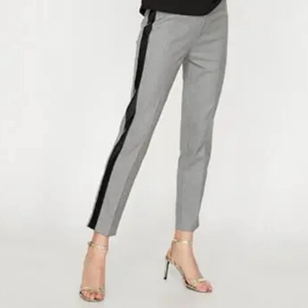 Banana Republic Gray and Black Ankle Cropped Pants